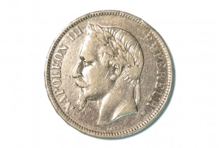 FRANCIA. NAPOLEON III 5 FRANCS 1869 STRASBOURG