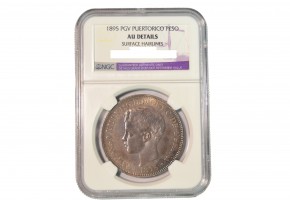 ALFONSO XIII - 1895 PESO PUERTO RICO