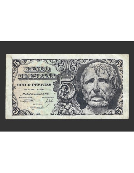 ESTADO ESPAÑOL 5 PESETAS 1947 SERIE C