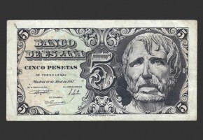 ESTADO ESPAÑOL 5 PESETAS 1947 SERIE C