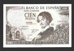 ESTADO ESPAÑOL 100 PESETAS 1965 SIN SERIE