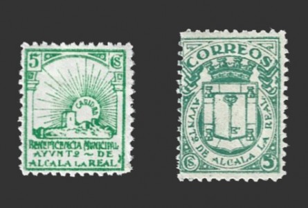 Alcalà La Real (Jaén), 2 viñetas de 5 céntimos