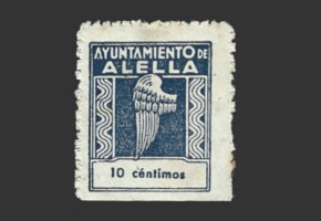 Alella (Barcelona), 1 viñetas de 10 céntimos 