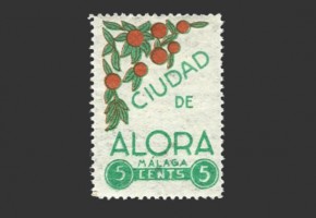 Alora (Málaga), viñeta de 5 céntimos 