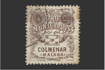 Colmenar (Málaga), viñeta de 5 céntimos