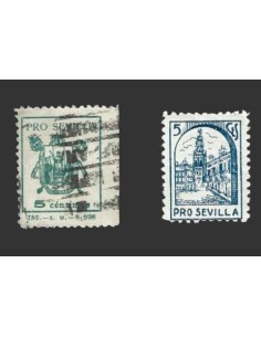Sevilla,  2 viñetas de 5 céntimos