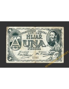 HIJAR (Teruel) 1 peseta, 1937 