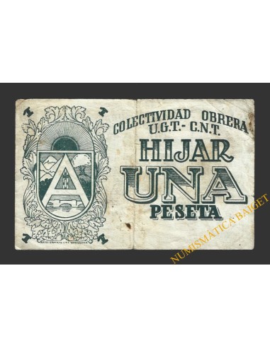 HIJAR (Teruel) 1 peseta, 1937 