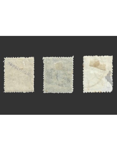 Málaga, 3 viñetas de 5 céntimos. Arenas-Estepona-Montejaque