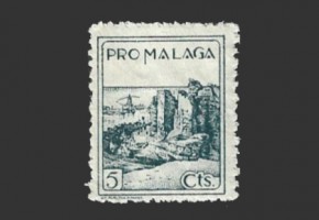 Málaga, viñeta de 5 céntimos