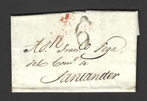 Santurce (Vizcaya) a Santander, 1828. Sobre-Carta
