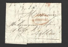 San Sebastián (Guilúzcoa) a Bilbao (Vizcaya), 1832. Sobre-Carta