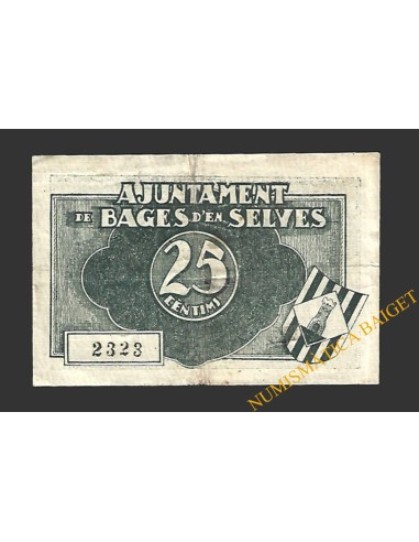 BAGES D'EN SELVES (Barcelona) 25 cèntims 9 de octubre de 1937