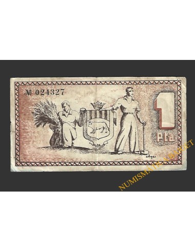 BORGES BLANQUES (Lleida), 1 pesseta, 1937