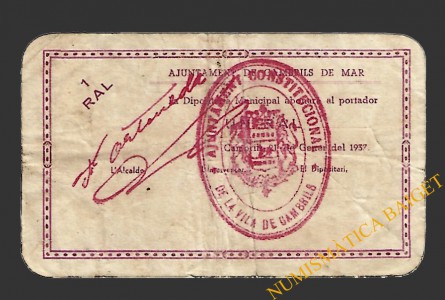 CAMBRILS, (Tarragona), 1 ral, 21 de gener del 1937
