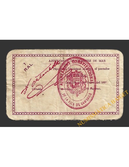 CAMBRILS, (Tarragona), 1 ral, 21 de gener del 1937