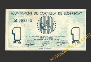 CORNELLA DE LLOBREGAT (Barcelonaona), 1 pesseta, 20 de maig del 1937