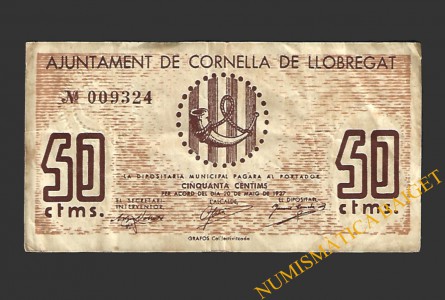 CORNELLA DE LLOBREGAT (Barcelonaona), 50 centims, 20 de maig del 1937