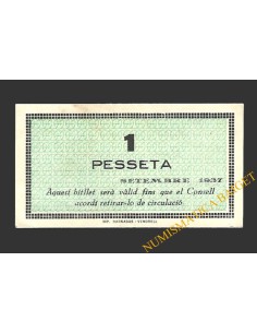 DOMENYS DEL PENEDES (Tarragona), 1 pesseta, setembre del 1937  2