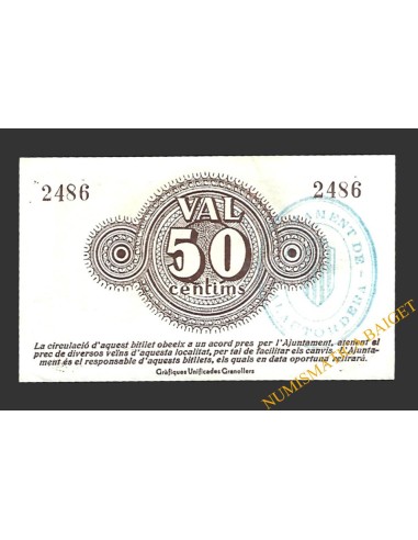 PALAUTORDERA (Barcelona), 50 centims. 1937 