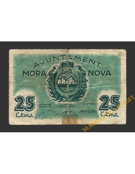 MORA LA NOVA (Tarragona), 25 centims, 2 de juny del 1937 