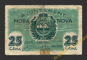 MORA LA NOVA (Tarragona), 25 centims, 2 de juny del 1937 