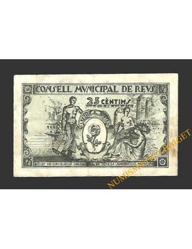 REUS (Tarragona) 25 centims 14 d'abril del 1937 J. Güell