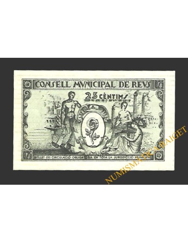 REUS (Tarragona) 25 centims 14 d'abril del 1937 J.M. Bartrina