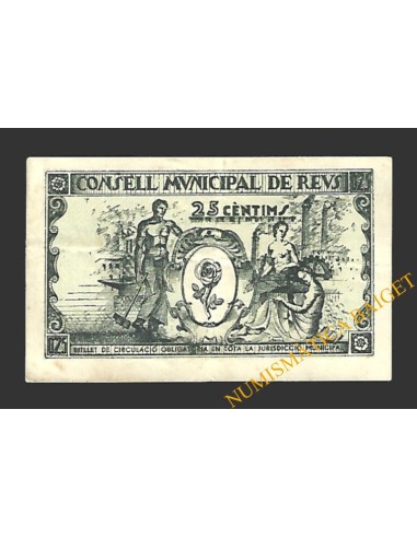 REUS (Tarragona) 25 centims 14 d'abril del 1937 J. Llovera