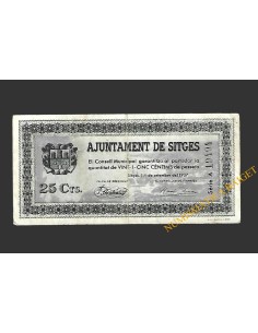 SITGES (Barcelona) 25 cèntims 1 de juny del 1937