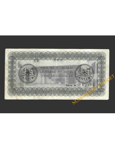 SITGES (Barcelona) 25 cèntims 1 de juny del 1937