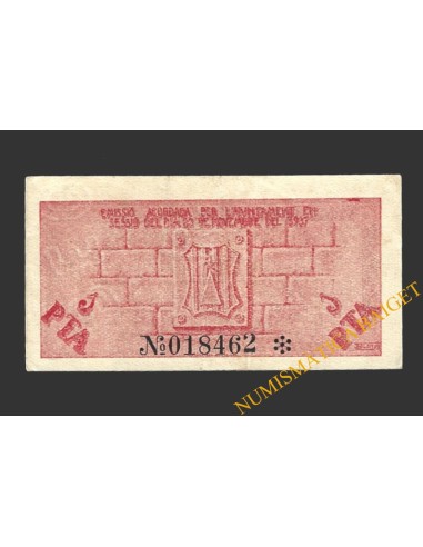 MONTBLANC (Tarragona), 1 pesseta,1 de desembre del 1937 