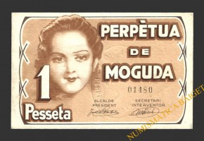 PERPETUA DE MOGUDA (Barcelona), 1 pesseta  2 de maig del1937