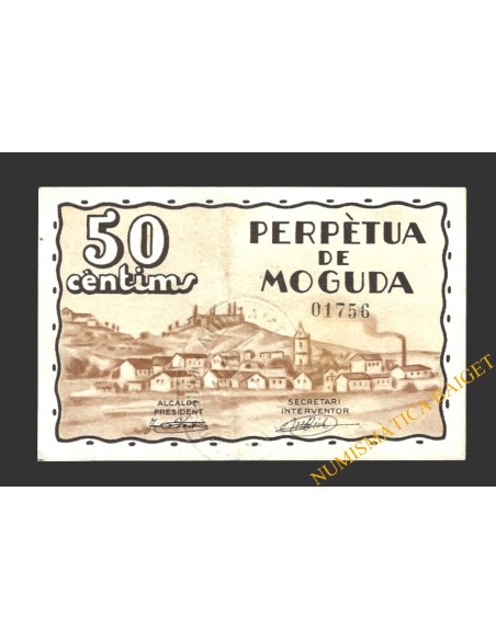 PERPETUA DE MOGUDA (Barcelona), 50 centims  2 de maig del1937