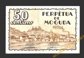 PERPETUA DE MOGUDA (Barcelona), 50 centims  2 de maig del1937
