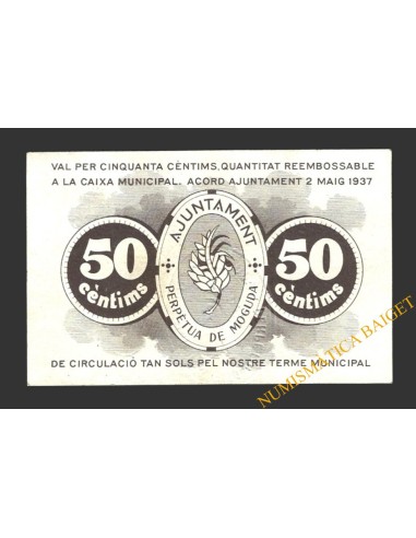 PERPETUA DE MOGUDA (Barcelona), 50 centims  2 de maig del1937