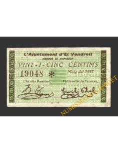 VENDRELL, EL (Tarragona)  25 cèntims, maig del 1937