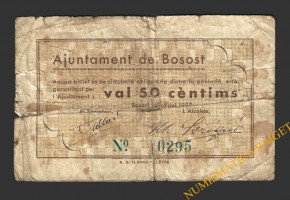 BOSOT (Lleida), 50 cèntims. juliol del 1937