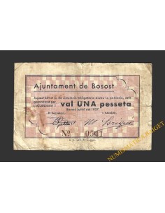 BOSOT (Lleida), 1 pesseta. juliol del 1937