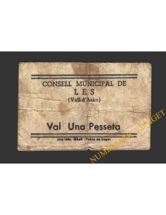 LES (Lleida), 1 pesseta. 1937