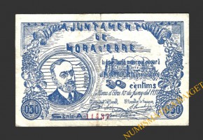 MORA D'EBRE (Tarragona), 50 cèntims. 10 de juny del 1937