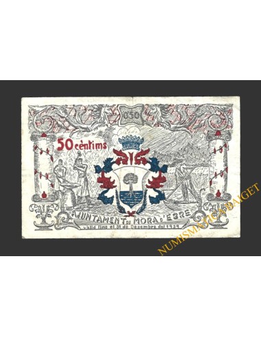 MORA D'EBRE (Tarragona), 50 cèntims. 10 de juny del 1937