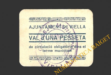 VIELLA (Lleida)), 1 pesseta 1937