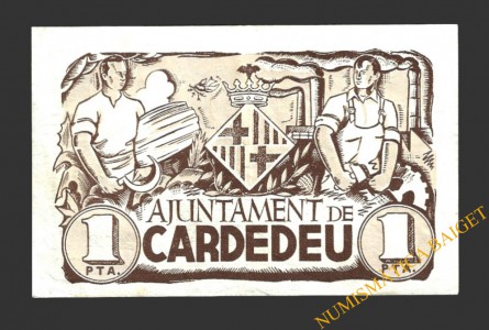 CARDEDEU, (Barcelona), 1 pesseta, 1 de juny del 1937