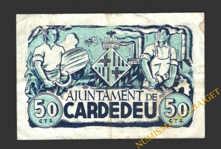 CARDEDEU, (Barcelona), 50 centims, 1 de juny del 1937