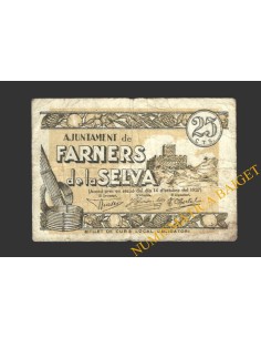 FARNERS DE LA SELVA (Girona), 25 centims, 14 d'octubre del 1937 