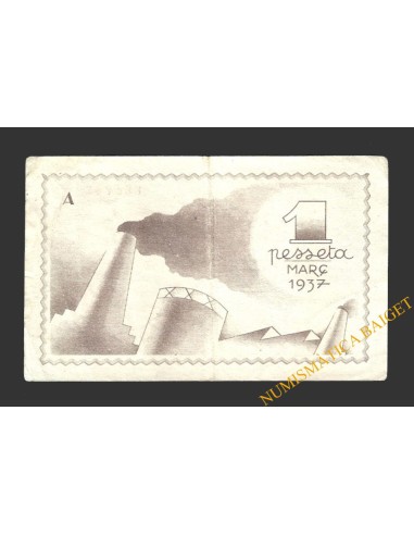 FIGUERES (Girona), 1 pesseta, març del 1937 