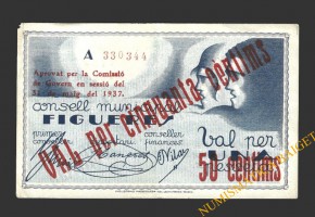 FIGUERES (Girona), 50 centims, 31 de maig del 1937 (sobrecàrregat) 