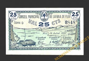 FLIX (Tarragona), 25 centims, 19 de juliol del 1937